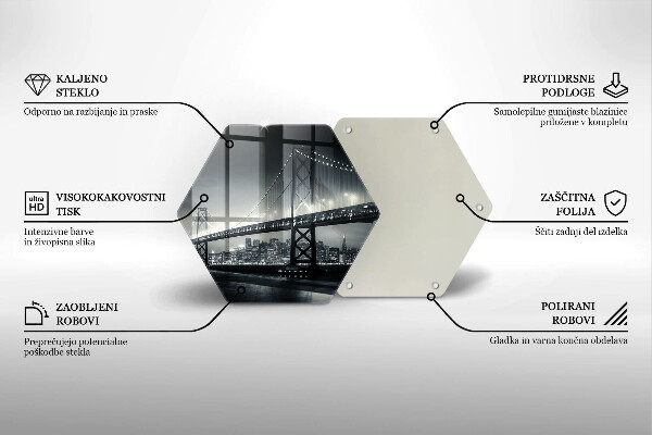 Skärbräda glas sexhörning Benjamin Franklin Bridge