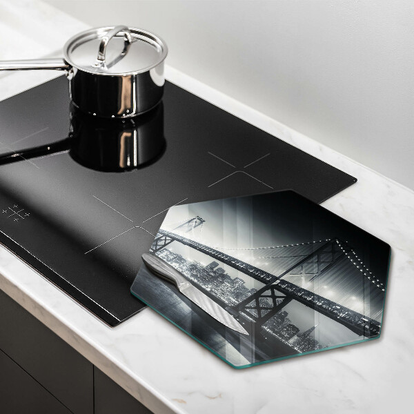 Skärbräda glas sexhörning Benjamin Franklin Bridge