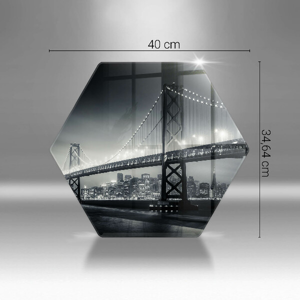 Skärbräda glas sexhörning Benjamin Franklin Bridge