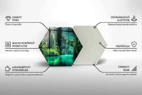 Skärbräda glas sexhörning Lagun landskap