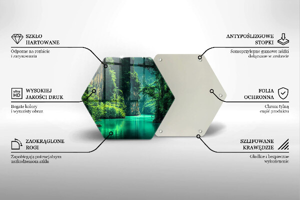 Skärbräda glas sexhörning Lagun landskap