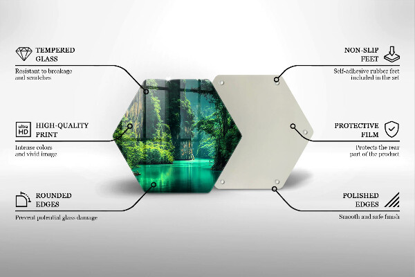Skärbräda glas sexhörning Lagun landskap