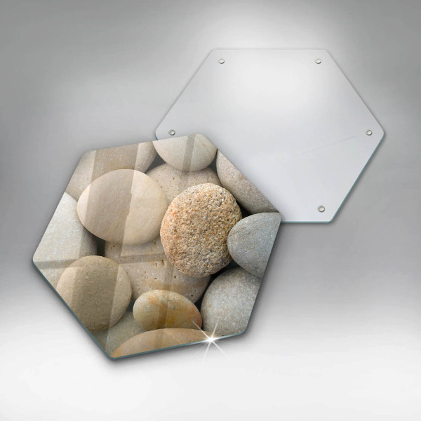 Skärbräda glas sexhörning Mönster av ovala stenar