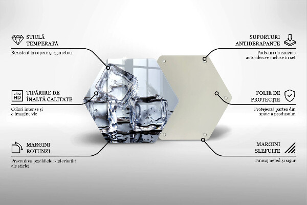 Skärbräda glas sexhörning Isbitar