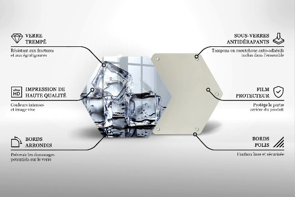 Skärbräda glas sexhörning Isbitar