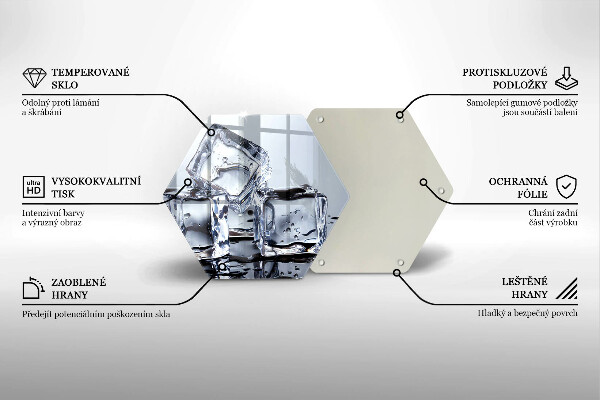 Skärbräda glas sexhörning Isbitar