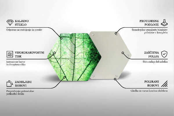 Skärbräda glas sexhörning Dekorativt ådroblad