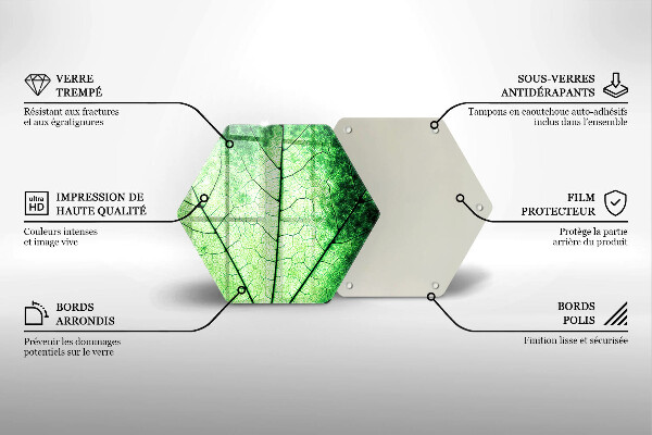 Skärbräda glas sexhörning Dekorativt ådroblad