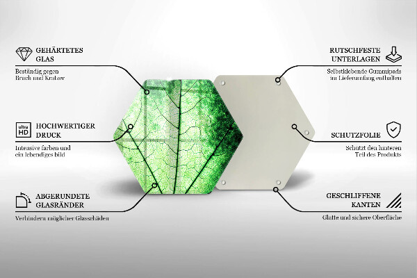 Skärbräda glas sexhörning Dekorativt ådroblad