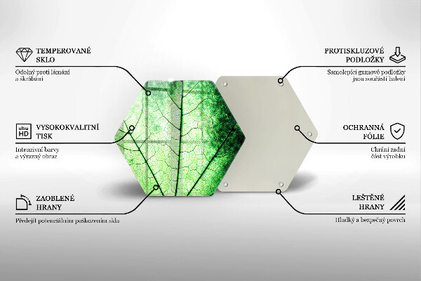 Skärbräda glas sexhörning Dekorativt ådroblad