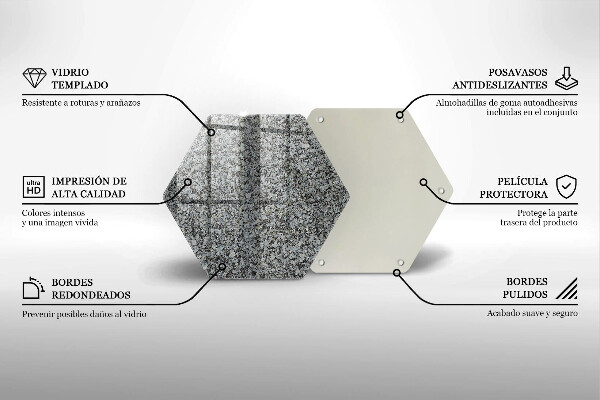 Skärbräda glas sexhörning Sten textur