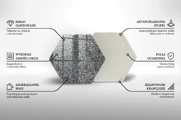 Skärbräda glas sexhörning Sten textur