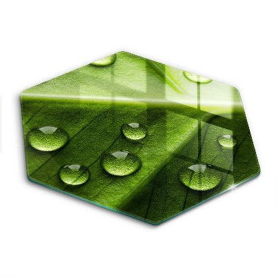 Skärbräda glas sexhörning Natur dagg och löv