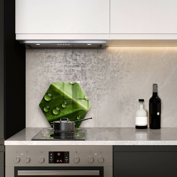 Skärbräda glas sexhörning Natur dagg och löv