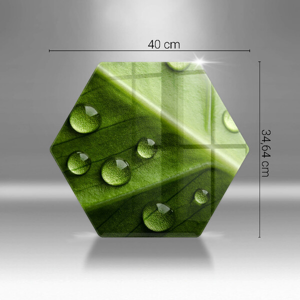Skärbräda glas sexhörning Natur dagg och löv