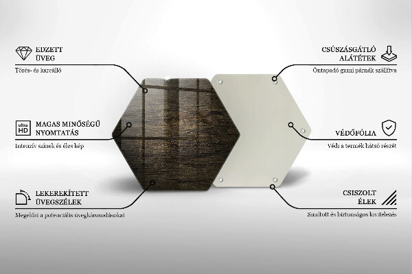 Skärbräda glas sexhörning Trä bark textur