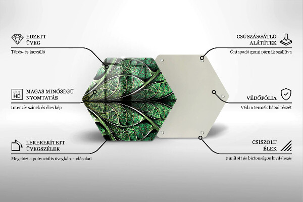 Skärbräda glas sexhörning Bladvenstruktur