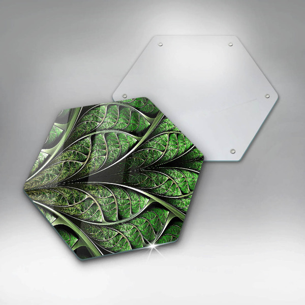 Skärbräda glas sexhörning Bladvenstruktur