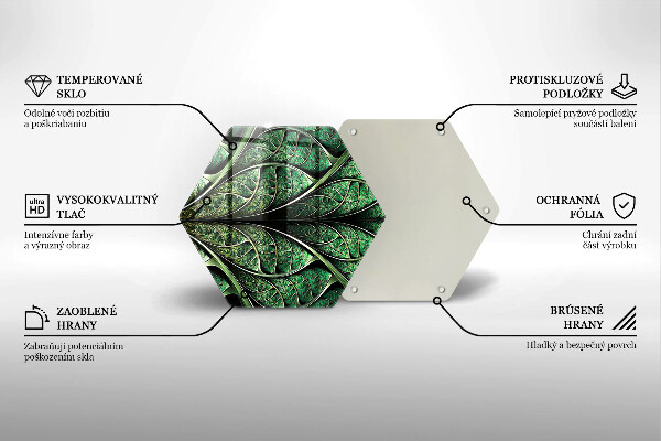 Skärbräda glas sexhörning Bladvenstruktur