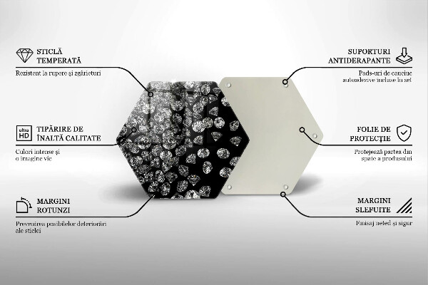 Skärbräda glas sexhörning Diamanter diamanter