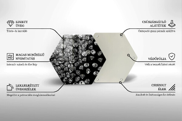 Skärbräda glas sexhörning Diamanter diamanter