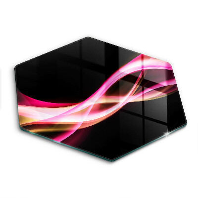 Skärbräda glas sexhörning Abstrakt neon rök