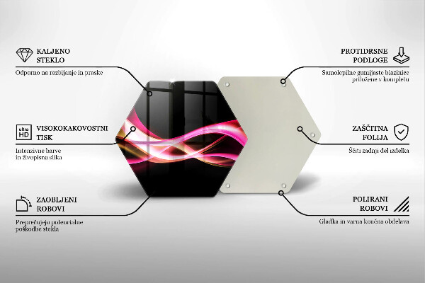 Skärbräda glas sexhörning Abstrakt neon rök