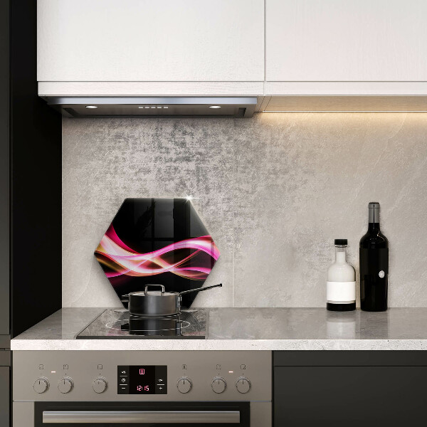 Skärbräda glas sexhörning Abstrakt neon rök