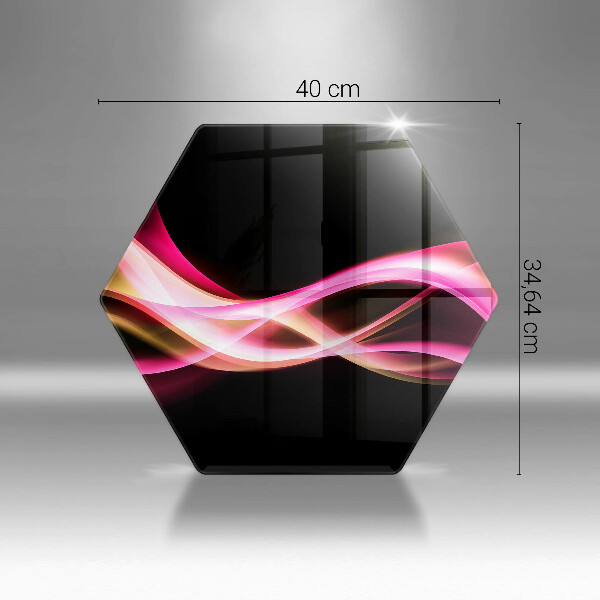Skärbräda glas sexhörning Abstrakt neon rök