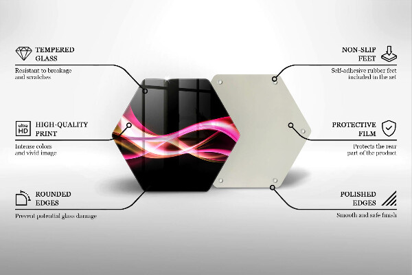 Skärbräda glas sexhörning Abstrakt neon rök