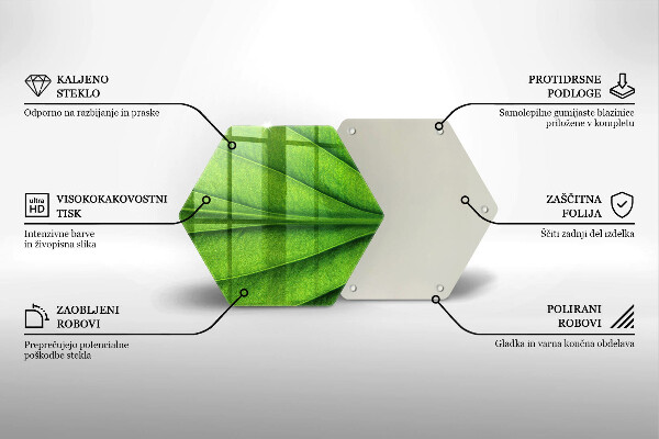 Skärbräda glas sexhörning Natur ven blad