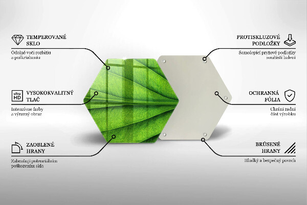 Skärbräda glas sexhörning Natur ven blad