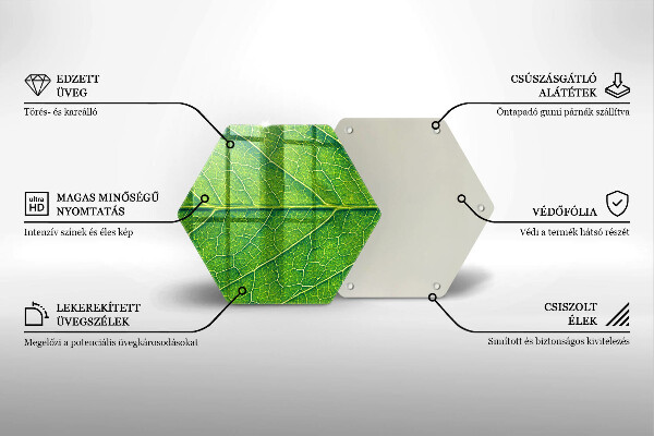 Skärbräda glas sexhörning Natur löv vener
