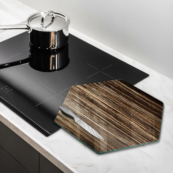 Skärbräda glas sexhörning Trästruktur