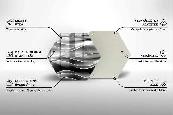 Skärbräda glas sexhörning Abstrakta linjer av rök