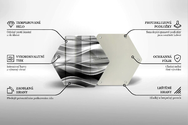 Skärbräda glas sexhörning Abstrakta linjer av rök