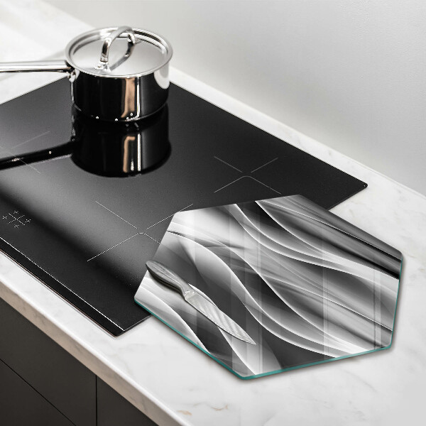 Skärbräda glas sexhörning Abstrakta linjer av rök