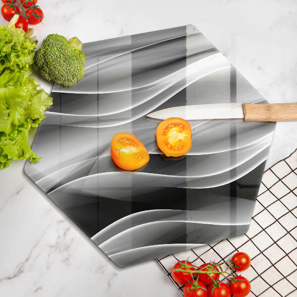 Skärbräda glas sexhörning Abstrakta linjer av rök