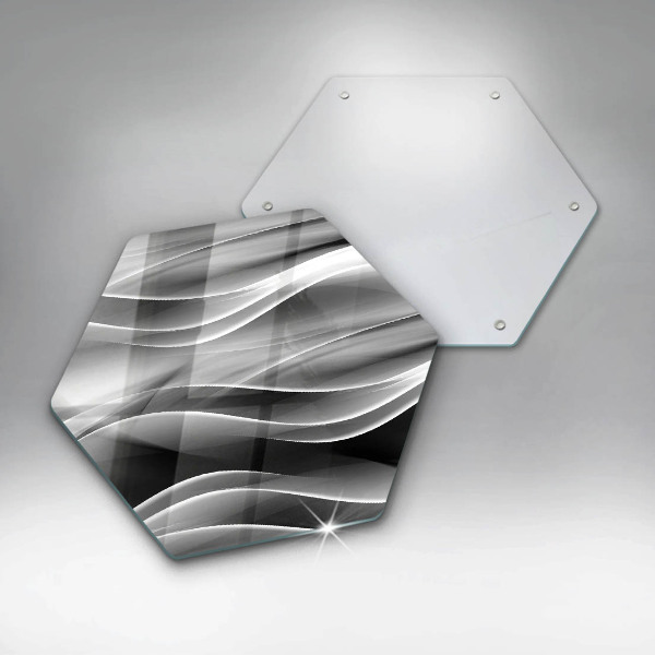 Skärbräda glas sexhörning Abstrakta linjer av rök