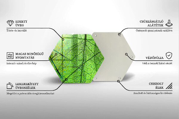 Skärbräda glas sexhörning Natur löv vener