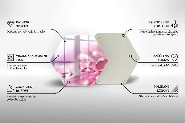 Skärbräda glas sexhörning Dagg blomblad