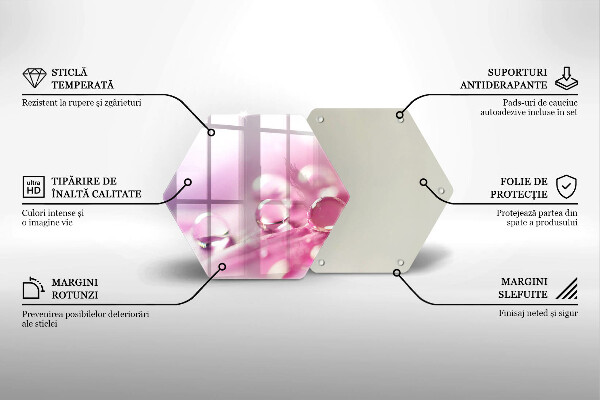 Skärbräda glas sexhörning Dagg blomblad
