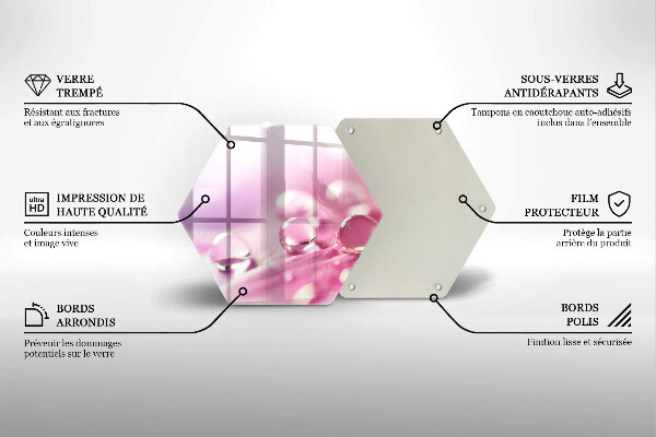 Skärbräda glas sexhörning Dagg blomblad