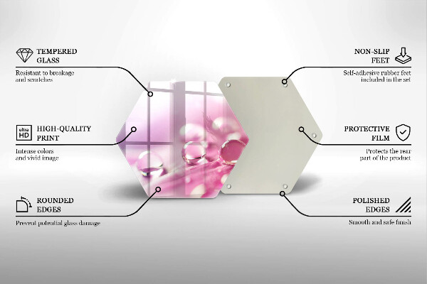 Skärbräda glas sexhörning Dagg blomblad