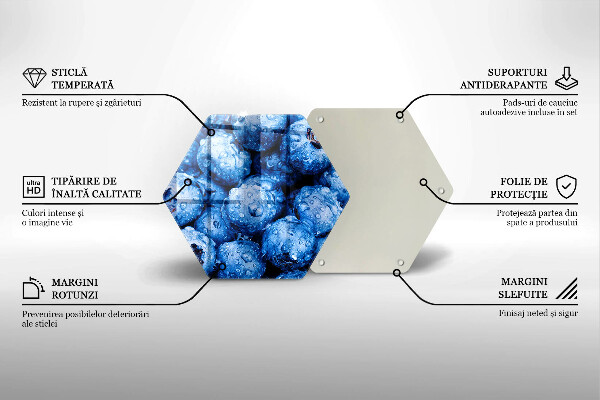 Skärbräda glas sexhörning Saftiga blåbär