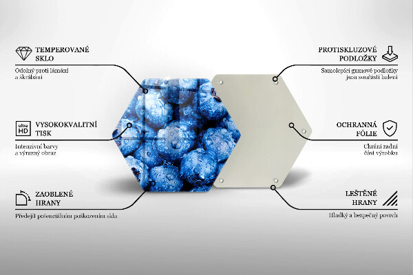Skärbräda glas sexhörning Saftiga blåbär