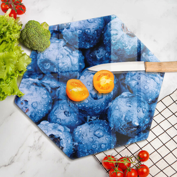 Skärbräda glas sexhörning Saftiga blåbär