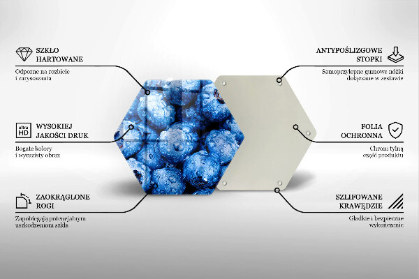 Skärbräda glas sexhörning Saftiga blåbär