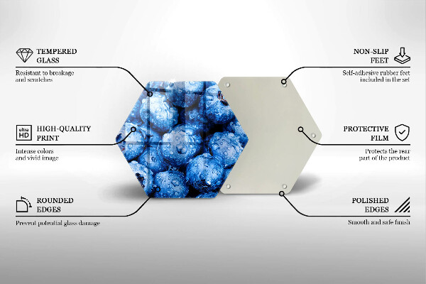 Skärbräda glas sexhörning Saftiga blåbär