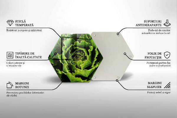 Skärbräda glas sexhörning Äter salladsblad